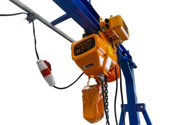 Mobiler Portalkran PK1000/2 inkl. Elektrokettenzug, B-Ware, max. Tragfähigkeit 1.000 kg, 2.190 mm Hubhöhe, SolidHub 