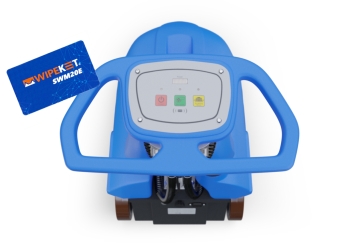 Scrubber dryer SWM20E with battery, 1.800 m²/h, brush diameter 350 mm, wipeket 