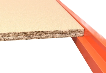 2,3 m table de travail mobile MFW1000-ATF / profondeur 100 cm / hauteur 890  - 1.290 mm / 2 niveaux / platelage Bois / paroi arrière perforée 