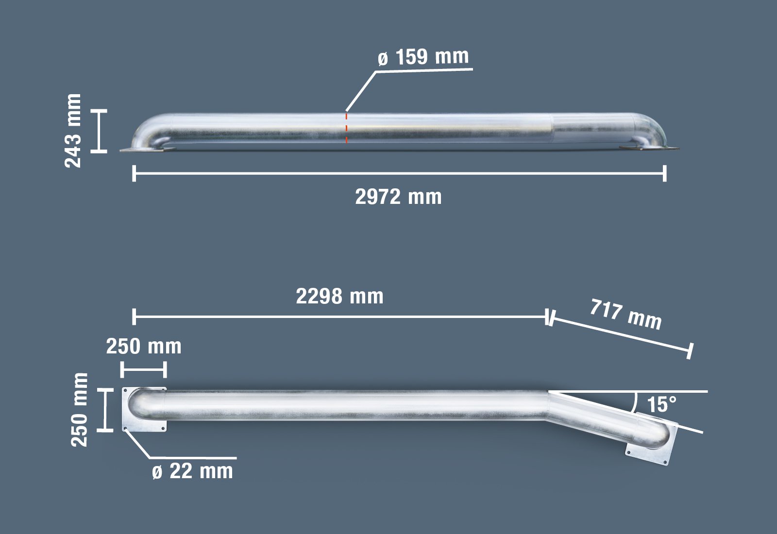 Guide roues camions - kit complet à gauche et à droite, longueur 2.972 ...
