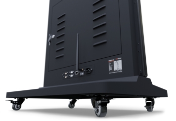 Mobiler digitaler Kundenstopper DKST-LED43 mit Touchscreen inkl. Transportbox, Schwarz, 43 in Display, Android 13, TecMaschin 