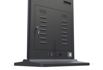 Digitale Stele / Kundenstopper DKS-LED43 inkl. Transportbox, Schwarz, 43 in Display, Android 13, TecMaschin 