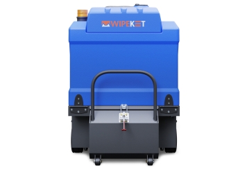 Battery-powered ride-on sweeper AKM80-1, 7.200 m²/h, 92 l dust tank, wipeket 