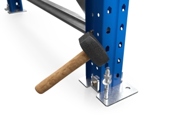 5,7 m pallet racking PR9000 / 110 cm deep / 2,5 m high / 2 levels / rack layer Wire mesh 