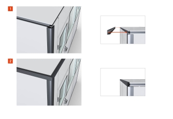 Warehouse office / prefab office PREFAB-6, 2 windows, 1 door (7 wall panels, 2 ceiling panels) 