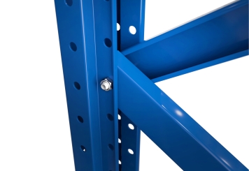 5,7 m pallet racking PR15000 / 110 cm deep / 3,5 m high / 2 levels / rack layer Galvanised mesh 